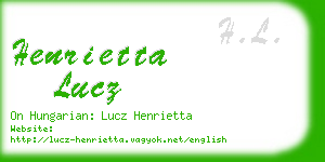 henrietta lucz business card